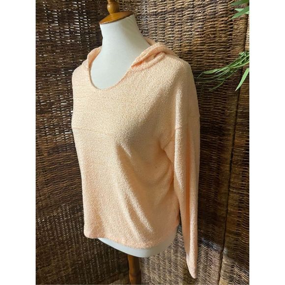 SO Women's Hooded Sweater Long Sleeve Pullover Crewneck Casual Orange Size Large - Picture 3 of 8